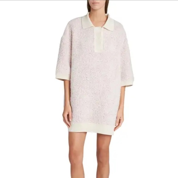 Isabel Marant- NWT Imelda Pink Boulce Tweed Polo Shirt Dress - Picture 1 of 11
